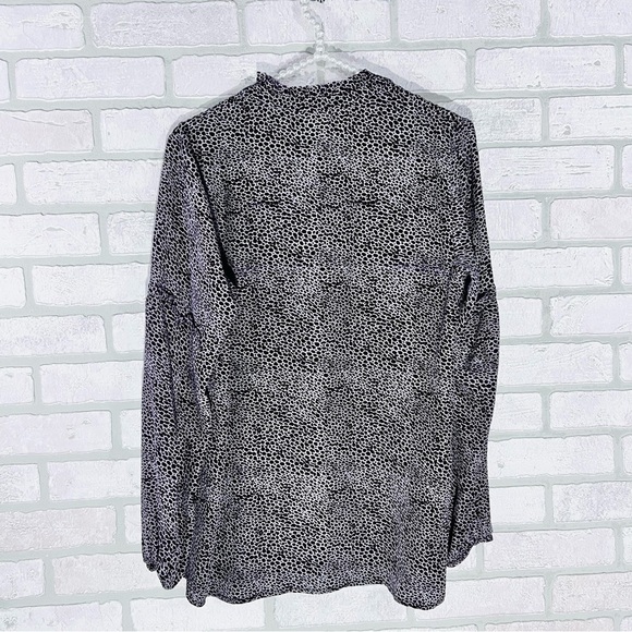 Rungolee Silk Popover Tunic Long Sleeve Animal Print Blouse Size S - Picture 4 of 9